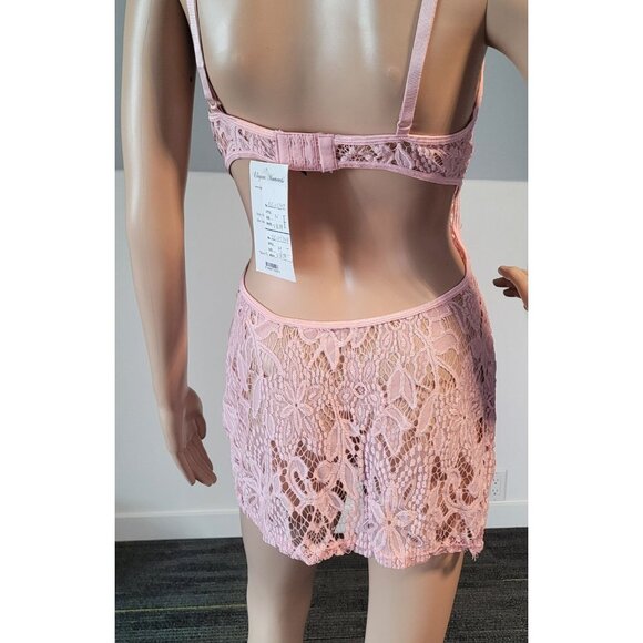 Sexy-Pink-Women-Party-Dress-Babydoll-Teddy-G-String-Clubwear Medium ELE-115948 - Picture 4 of 5